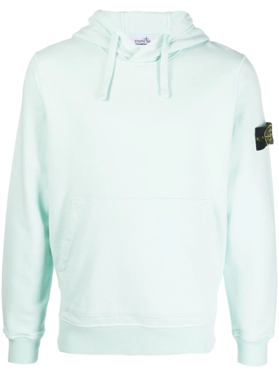 Shop Stone Island Compass-patch Hoodie In Blue