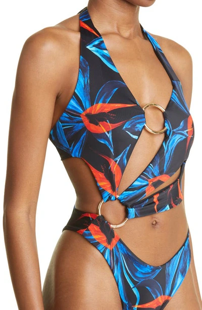Shop Louisa Ballou Sex Wax One-piece Swimsuit In Night Blooming Orchid