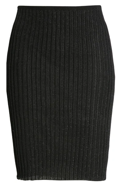 Shop A. Roege Hove Emma Ribbed Cotton Blend Miniskirt In Black