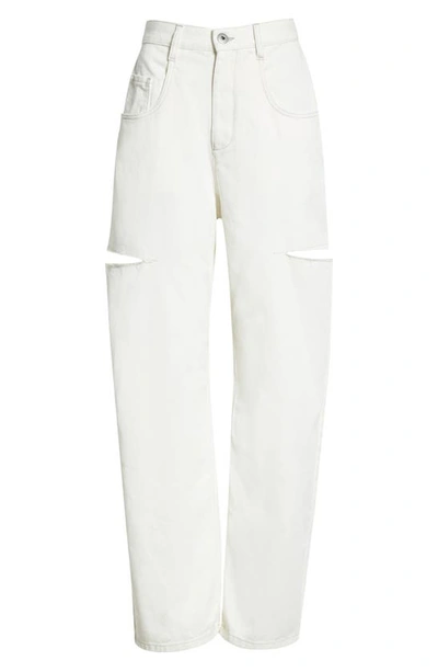 Shop Maison Margiela Ripped Side Cutout Jeans In White
