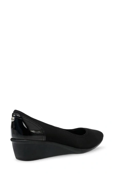Anne Klein Malani Wedge Square Toe Pump In Black Multi Fb