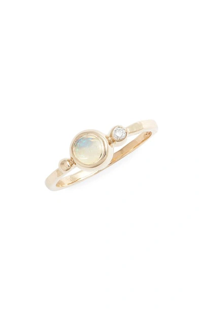 Shop Anzie Dew Drop Bonheur Ring In Australian Opal
