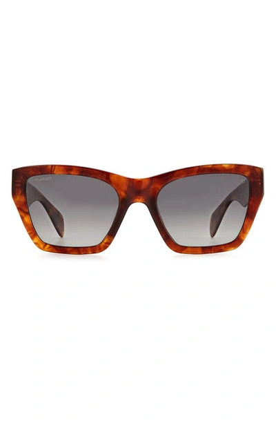 Shop Rag & Bone 54mm Gradient Rectangle Sunglasses In Havana Brown / Gray Sf Polar