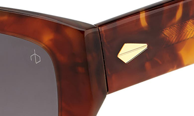 Shop Rag & Bone 54mm Gradient Rectangle Sunglasses In Havana Brown / Gray Sf Polar