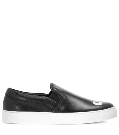 Shop Anya Hindmarch Eyes Right Leather Slip-on Sneakers