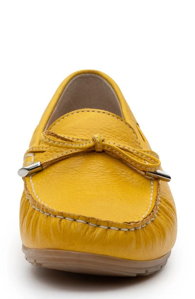 Ara Amarillo Leather Driving Moccasin In Sole Cervocalf