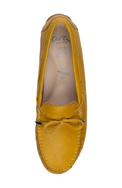 Ara Amarillo Leather Driving Moccasin In Sole Cervocalf