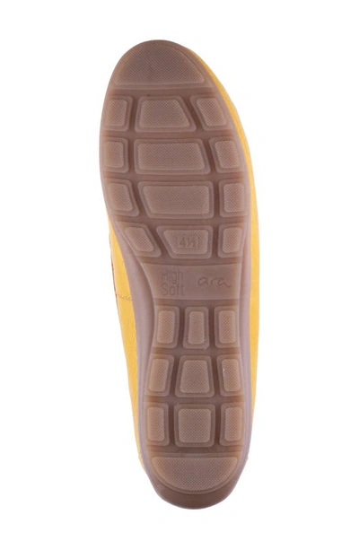 Ara Amarillo Leather Driving Moccasin In Sole Cervocalf