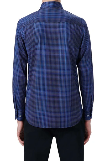 Bugatchi Ooohcotton® Check Button-up Shirt In Midnight