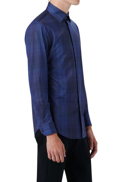 Bugatchi Ooohcotton® Check Button-up Shirt In Midnight