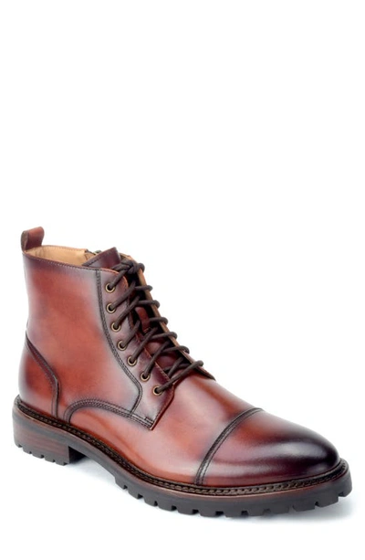 Shop Warfield & Grand Tinley Cap Toe Boot In Chestnut