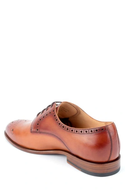 Warfield & Grand Cassette Medallion Toe Derby In Tan
