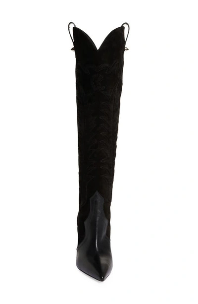 Christian Louboutin Santia Pointed Toe Knee High Boot In Black