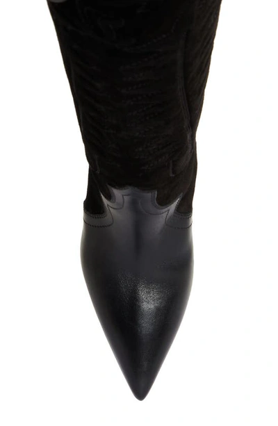 Christian Louboutin Santia Pointed Toe Knee High Boot In Black
