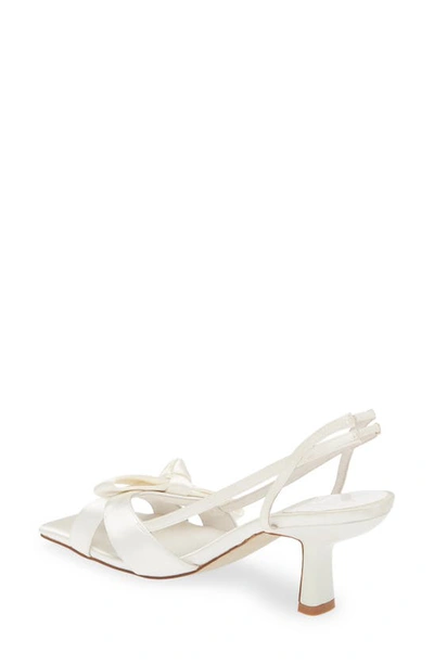 Shop Jeffrey Campbell Take A Bow Slingback Sandal In Ivory Satin