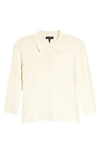 Shop Rag & Bone Pacey Polo Sweater In Ivory