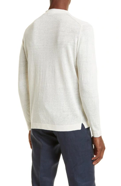 Thom Sweeney Slim-fit Linen Henley T-shirt In White