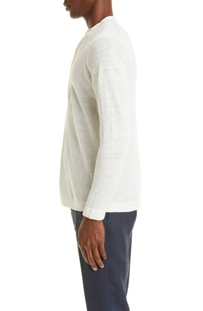 Thom Sweeney Slim-fit Linen Henley T-shirt In White