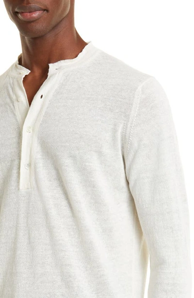 Thom Sweeney Slim-fit Linen Henley T-shirt In White