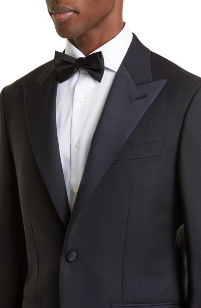 Shop Thom Sweeney Peaked Lapel Dinner Jacket In Midnight Navy