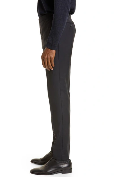 Thom Sweeney Tailored Wool Blend Tuxedo Trousers In Midnight Navy