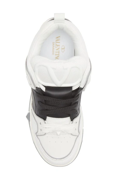 Shop Valentino Open Skate Sneaker In Bianco/ Nero/ Grey
