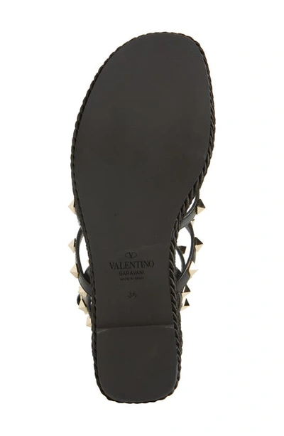 Shop Valentino Rockstud Torchon Wedge Sandal In Nero