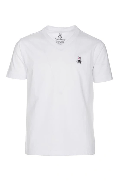 Shop Psycho Bunny V-neck T-shirt In White