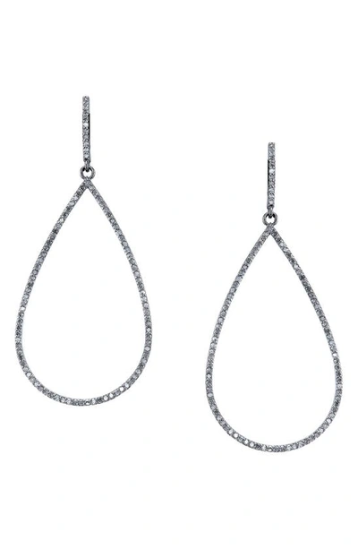 Shop Sheryl Lowe Pavé Diamond Teardrop Earrings In Silver