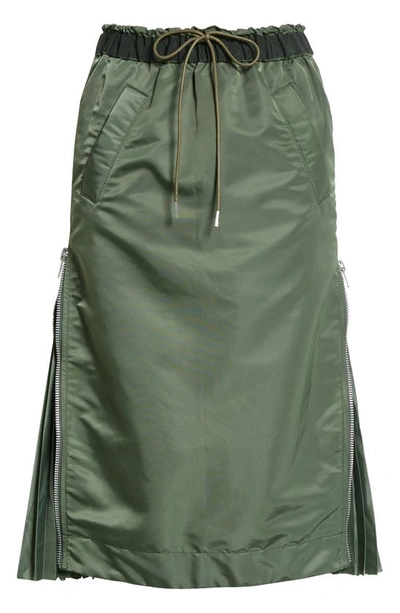 Sacai Ma-1 Side Gusset Skirt In Khaki