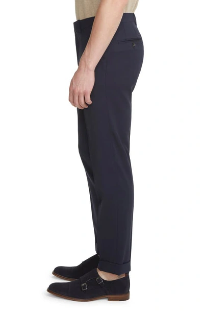 Jack Victor Payne Flat Front Wool Trousers In Navy