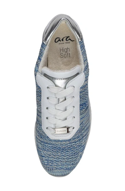 Ara Leigh Lace-up Sneaker In Aqua-multi Wovenstretch