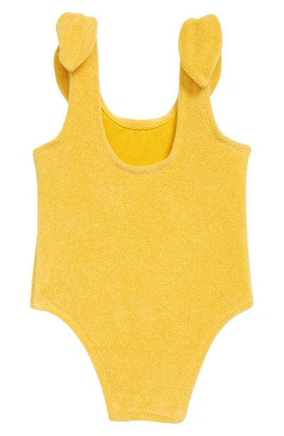 Shop Zimmermann Kids' Jeannie Terry Cloth One-piece Swimsuit In Mustard