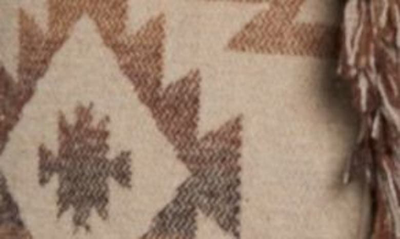 Bb Dakota By Steve Madden Fringe Shawl Collar Coat In Brown Aztec