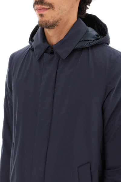 Shop Herno Laminar Laminar Padded Carcoat In Gore-tex 2l In Blue