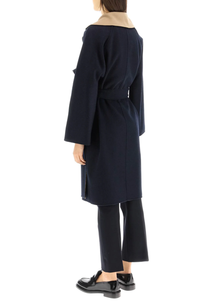 Weekend Max Mara Rail Camel And Navy Double Faced Reversible Coat ...