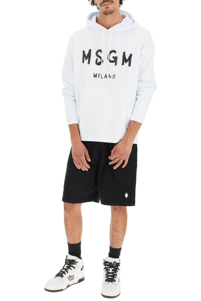 Msgm Cotton Sweatshirt In White