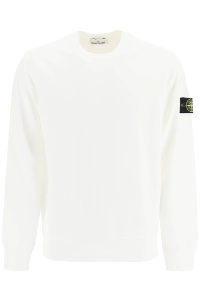 Shop Stone Island Sweatshirt With Logo Patch In White