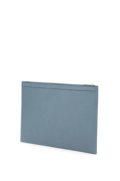 Shop Thom Browne Medium Document Holder In Light Blue