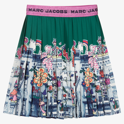 Shop Marc Jacobs Girls Cosmic City Pleated Skirt In Green