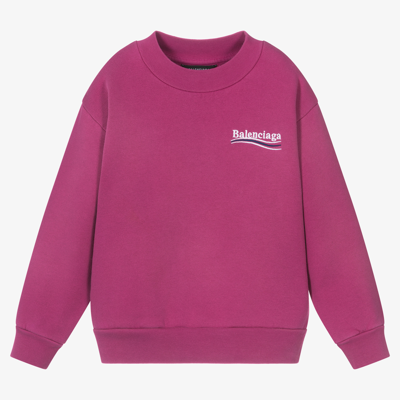 Shop Balenciaga Fuchsia Pink Logo Sweatshirt
