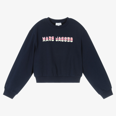 Shop Marc Jacobs Teen Girls Cropped Sweatshirt In Blue