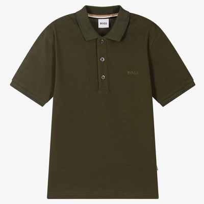 Shop Bosswear Boss Teen Boys Green Polo Shirt