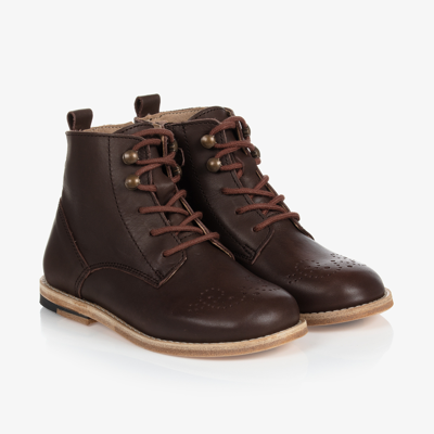 Shop Young Soles Dark Brown Brogue Ankle Boots