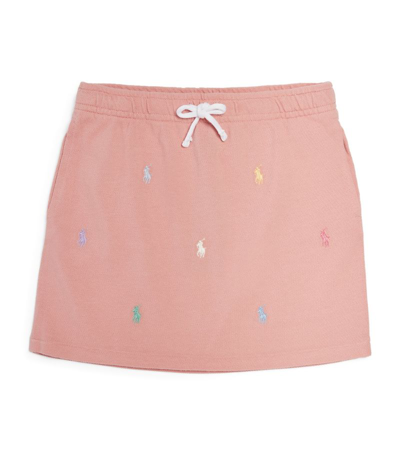 Shop Ralph Lauren All-over Polo Pony Drawstring Skirt (5-7 Years) In Pink