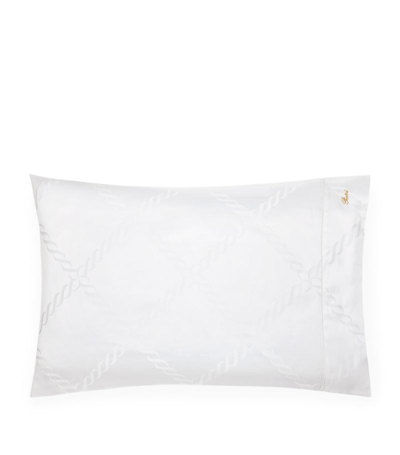 Shop Pratesi Treccia Bolster Pillowcase (13cm X 41cm) In White