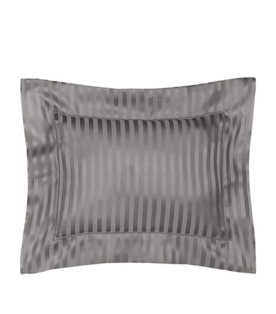 Shop Pratesi Raso Rigato Pillowcase (30cm X 40cm) In Grey