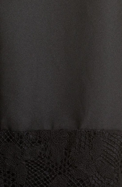 Shop Comme Des Garçons Lace Trim Square Neck Cotton Blend Dress In Black/ Black