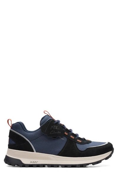 Shop Clarks Atl Trek Walk Waterproof Sneaker In Navy Combi