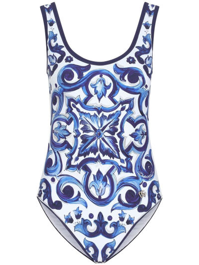 Shop Dolce & Gabbana `blu Mediterraneo` Swimsuit